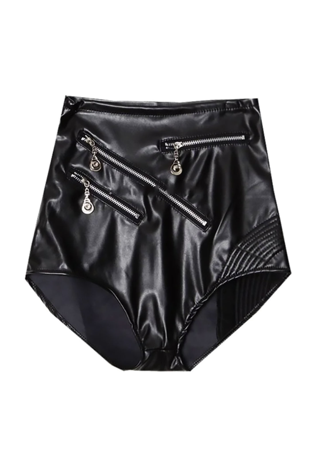 ANNE - MOTOR STYLE BRIEF LEATHER SHORTS