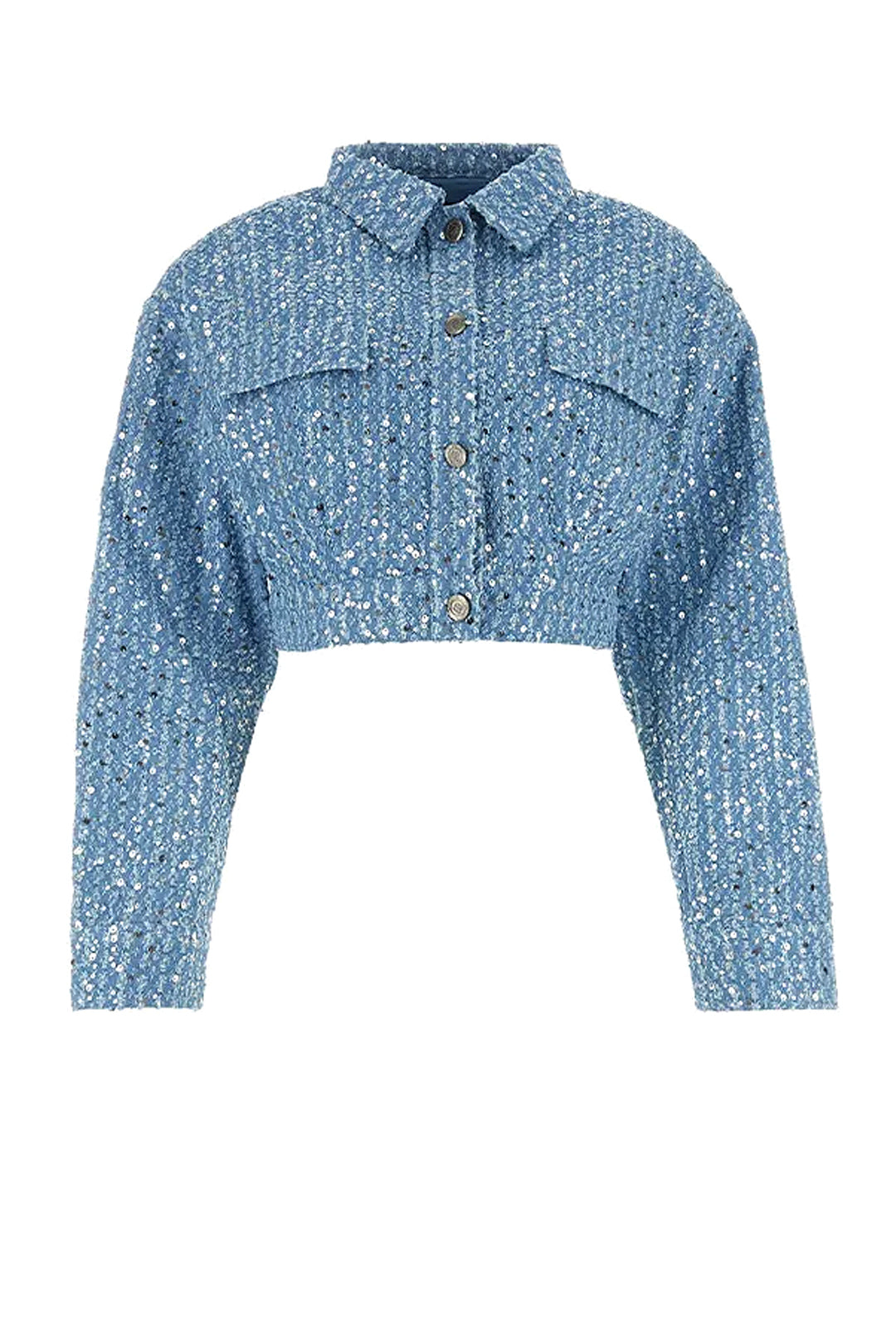 AUJA - SHORTS AND JACKET SEQUINS DENIM SET