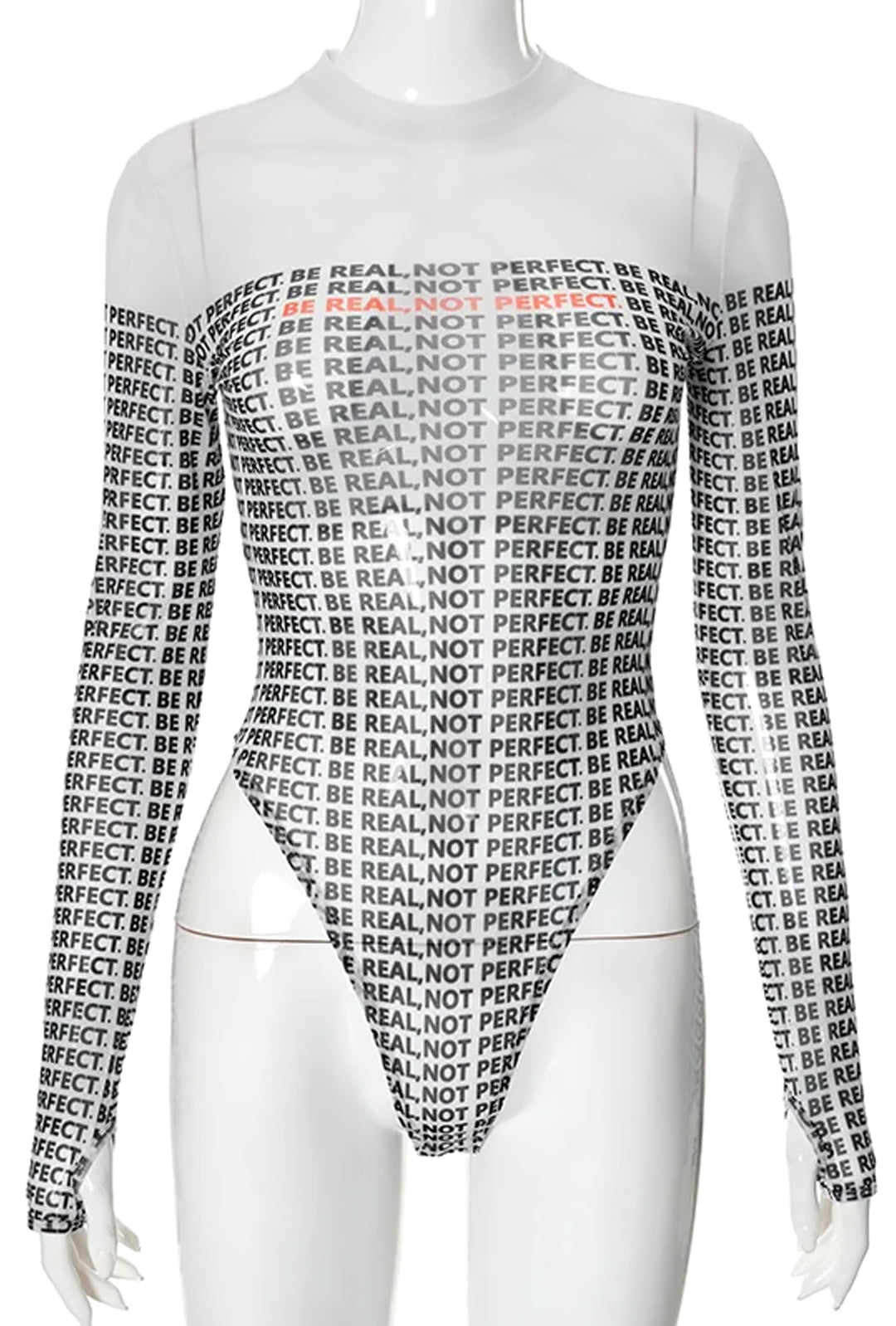 BELILE - "BE REAL" PRINT BODYSUIT TOP