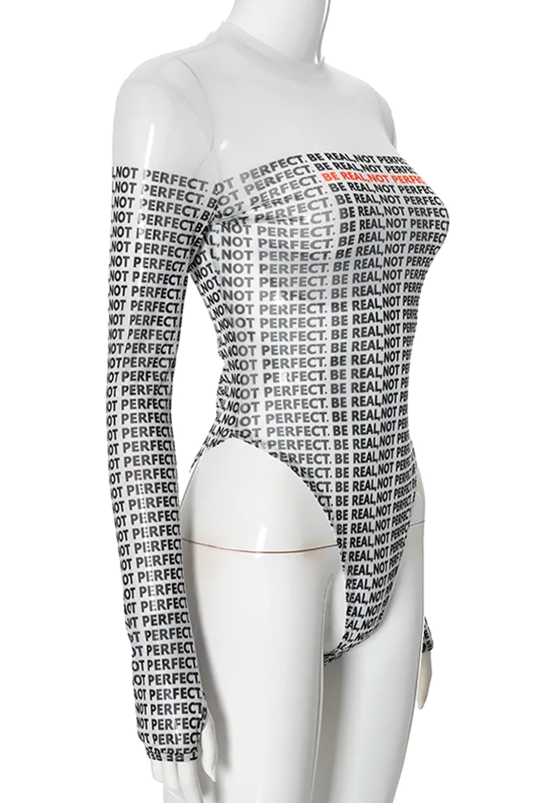 BELILE - "BE REAL" PRINT BODYSUIT TOP