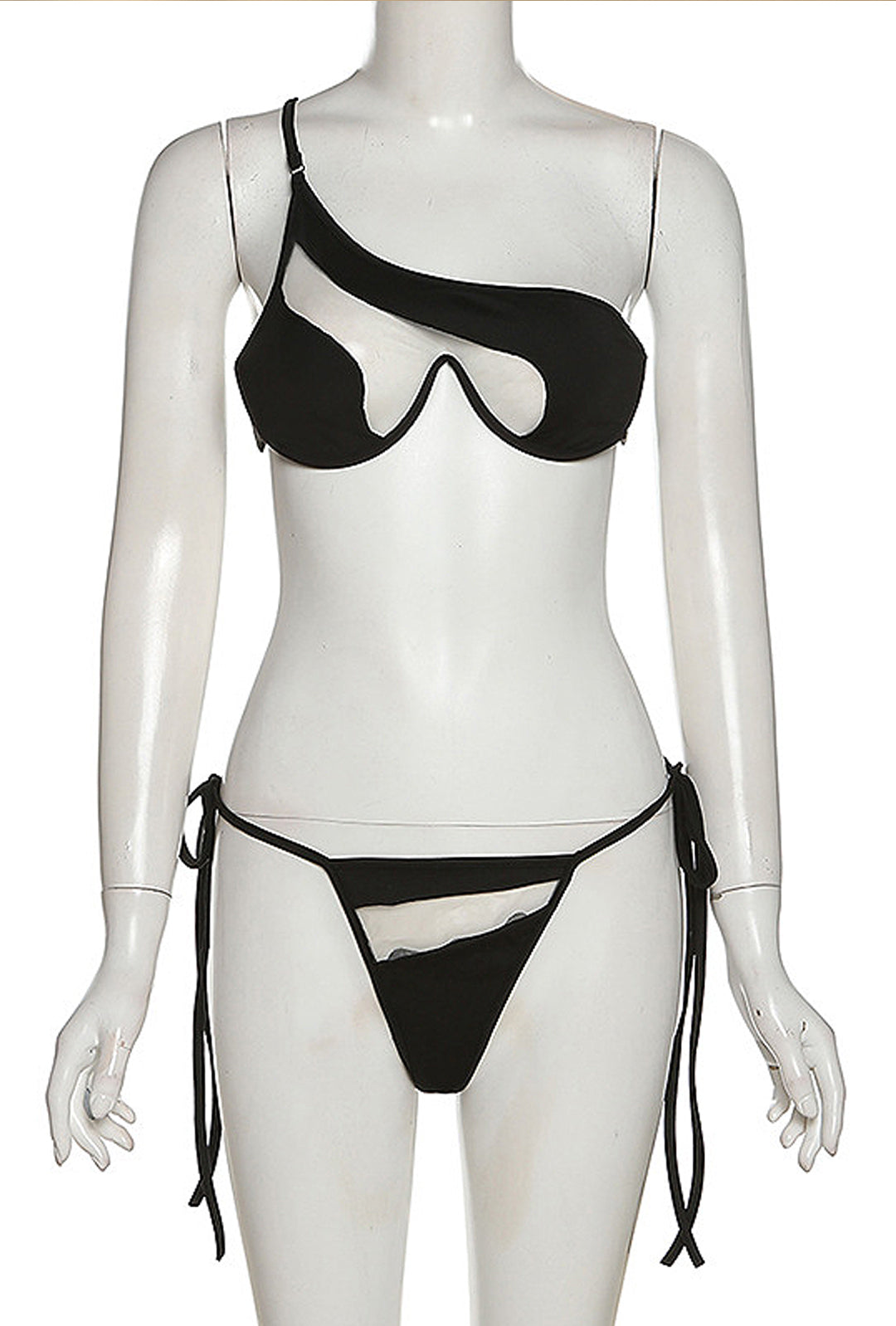 BRIANNA - COSTUME DA BAGNO 2 PEZZI ASYM TRASPARENTE