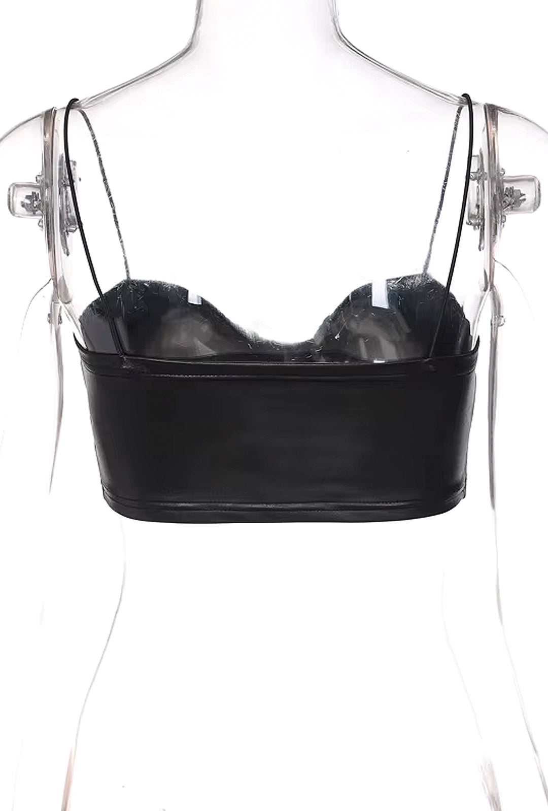 BROWSBY - LEATHERETTE BOW BRA TOP