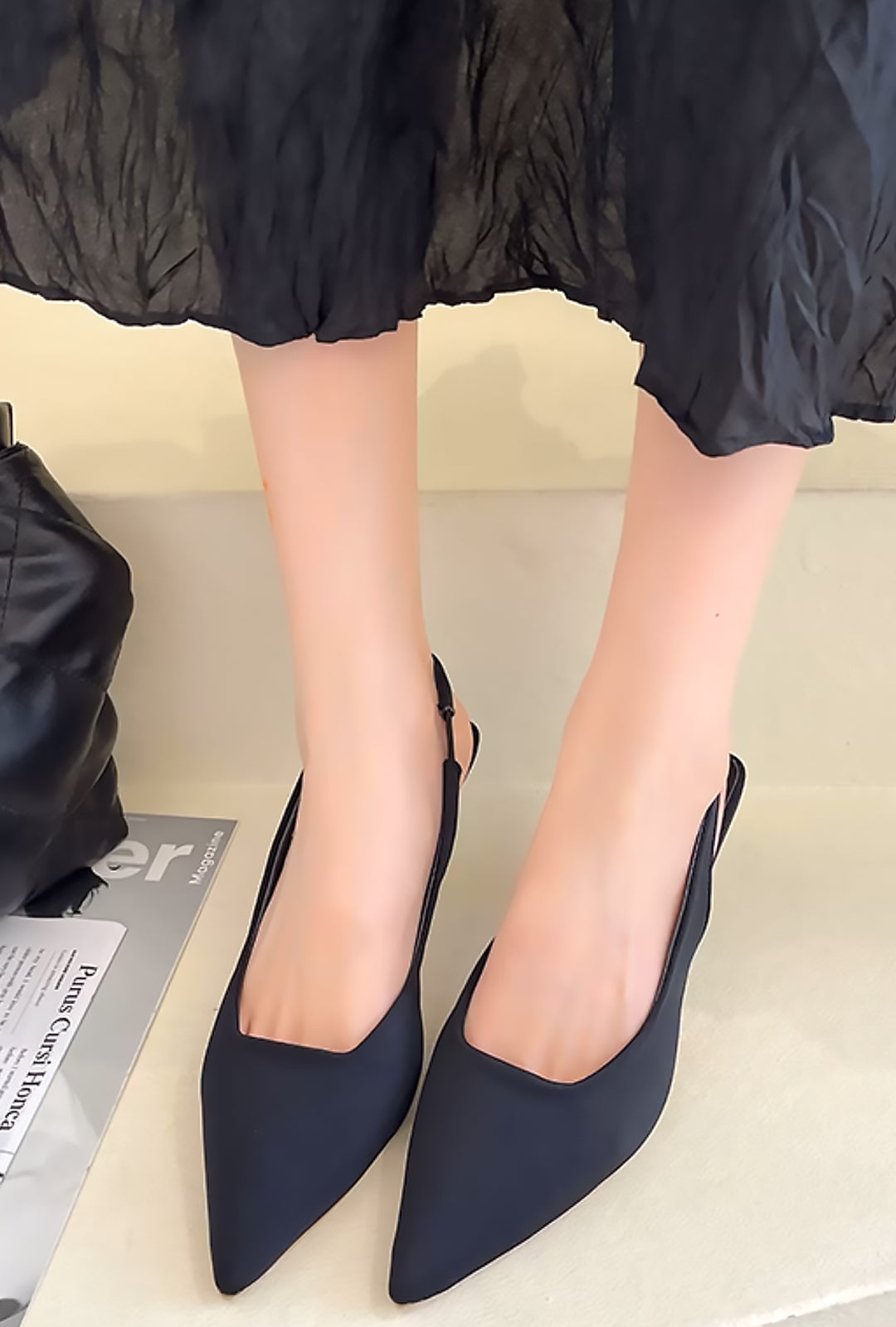 DINA - KITTEN SLINGBACK HEELS