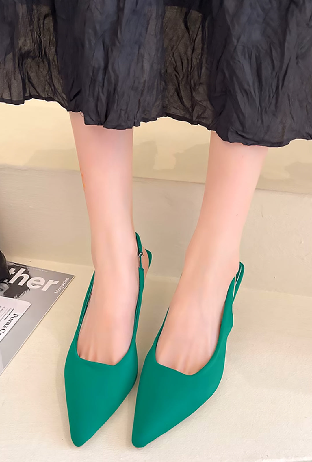 DINA - KITTEN SLINGBACK HEELS
