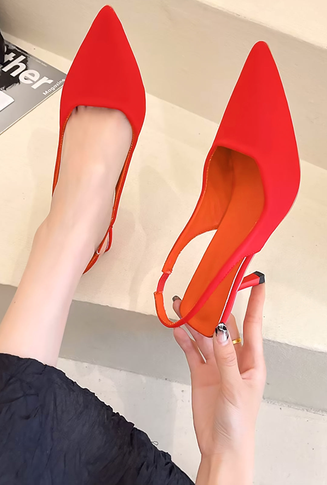 DINA - KITTEN SLINGBACK HEELS