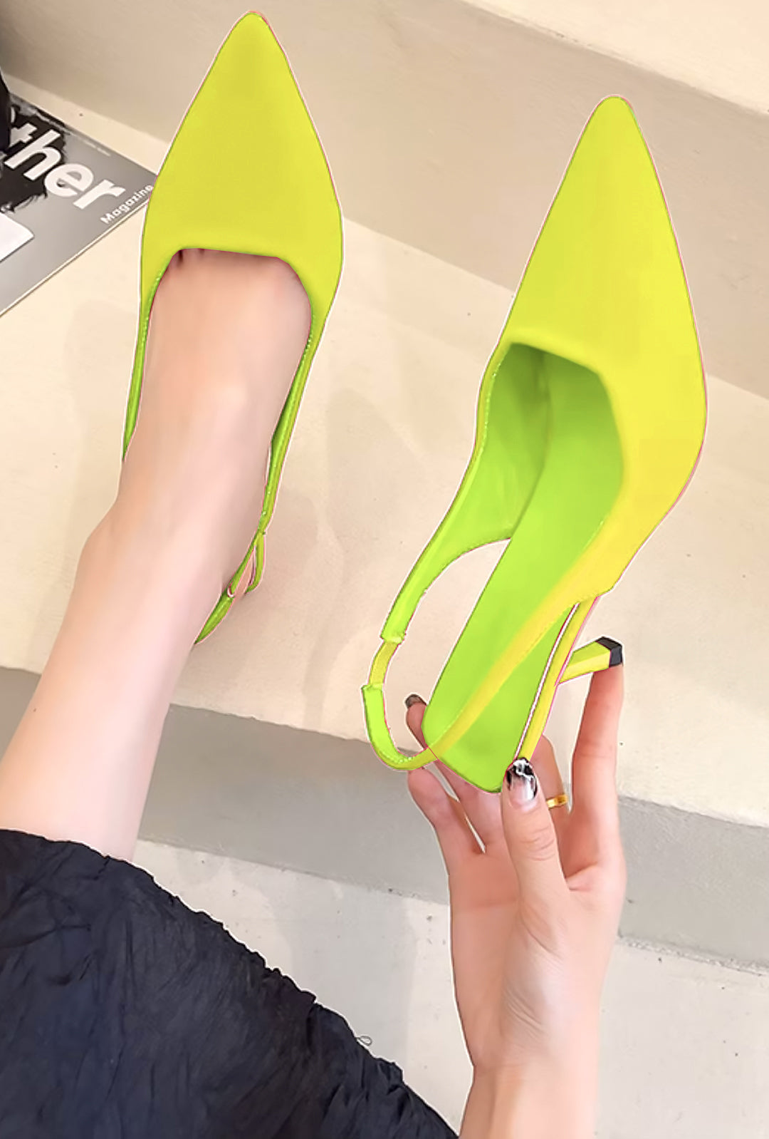 DINA - KITTEN SLINGBACK HEELS