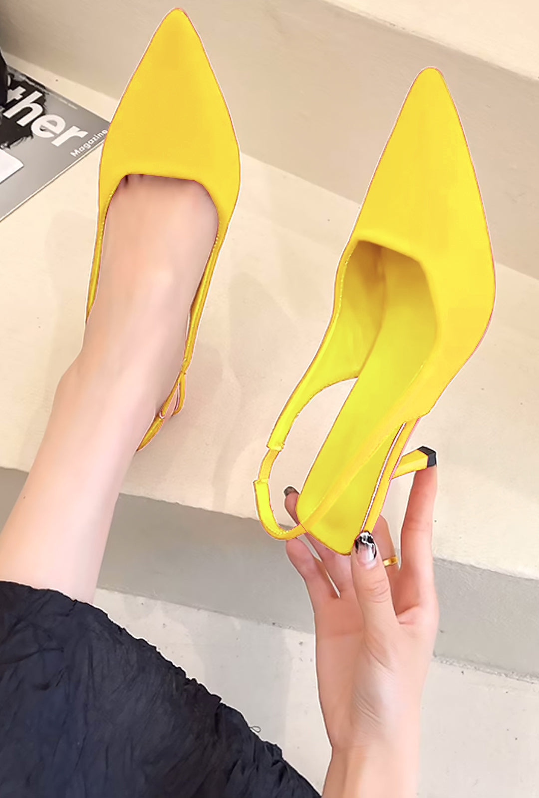 DINA - KITTEN SLINGBACK HEELS