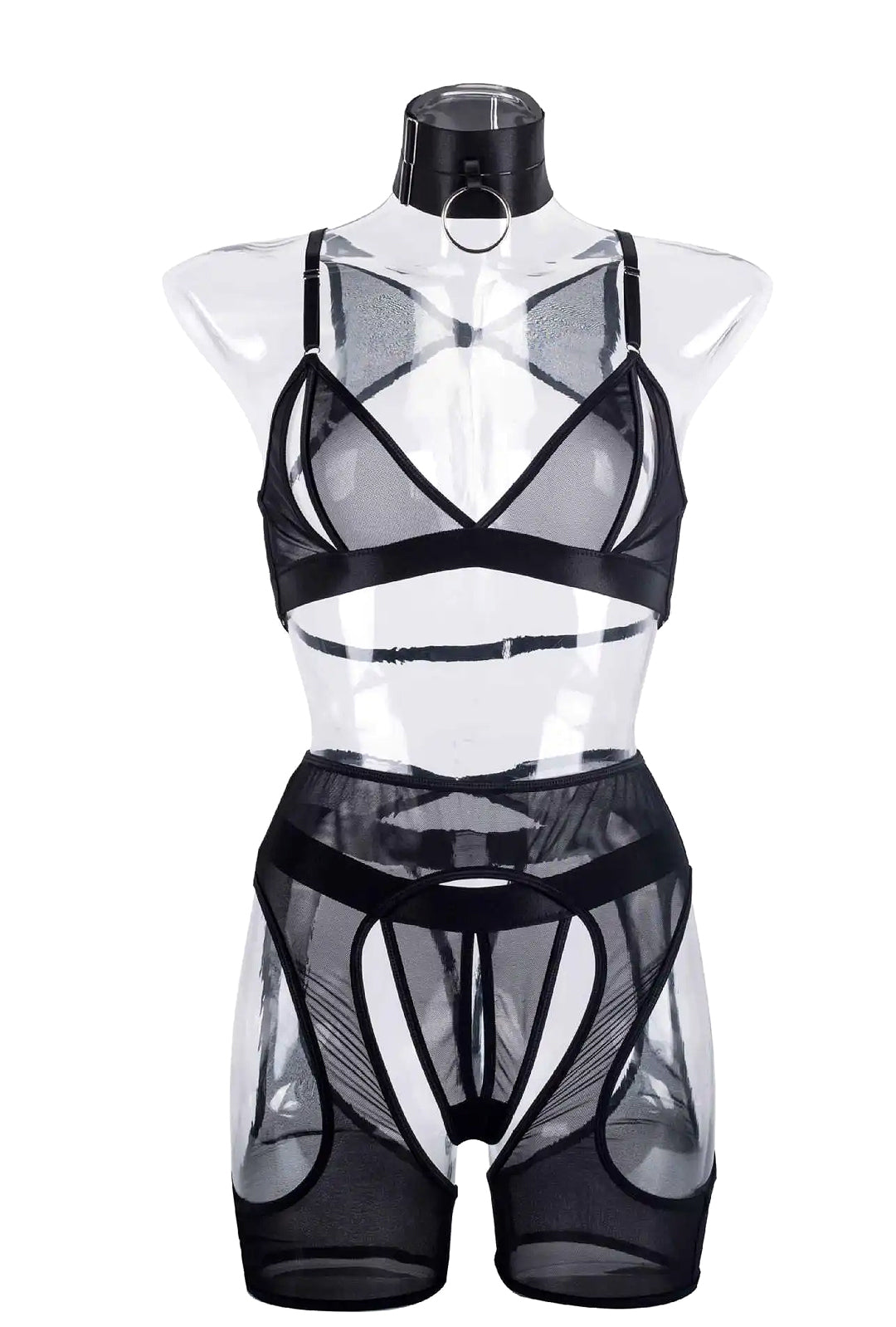 DIZZY - EROTIC SHEER GARTER LINGERIE OUTFIT