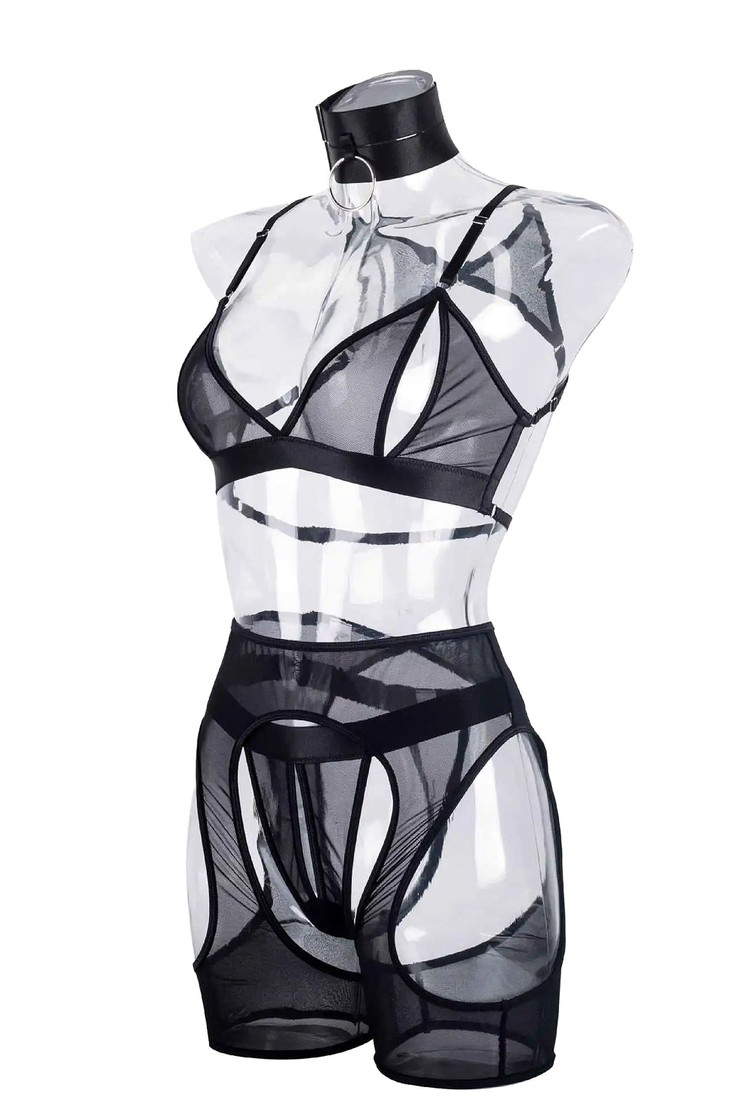 DIZZY - EROTIC SHEER GARTER LINGERIE OUTFIT