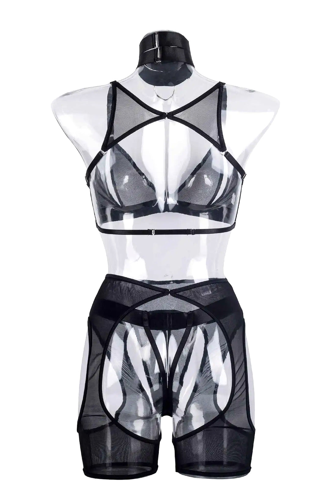 DIZZY - EROTIC SHEER GARTER LINGERIE OUTFIT