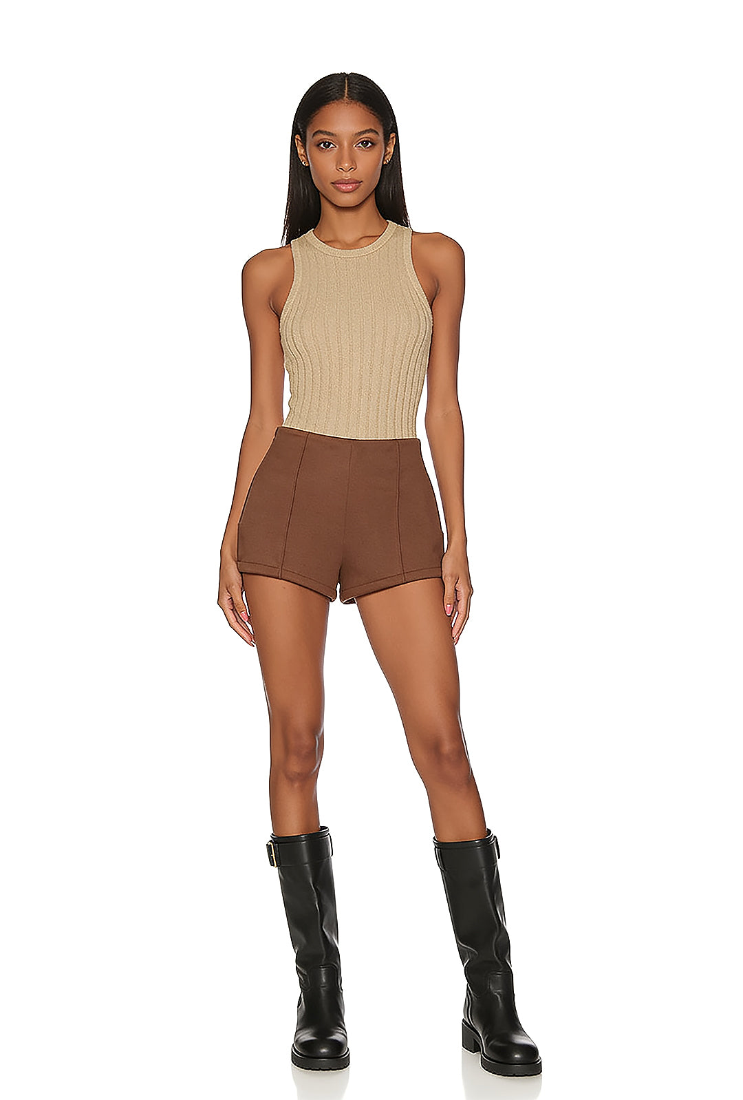ELIAS - SUEDE SEAMED SHORT SHORTS