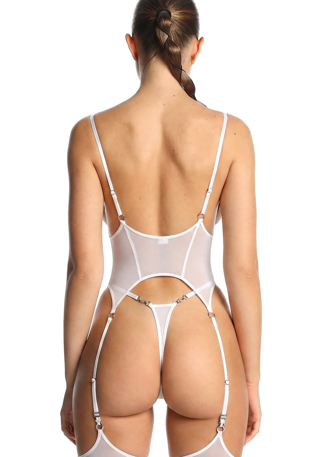 GEO - SHEER HARNESS STYLE GARTER LINGERIE