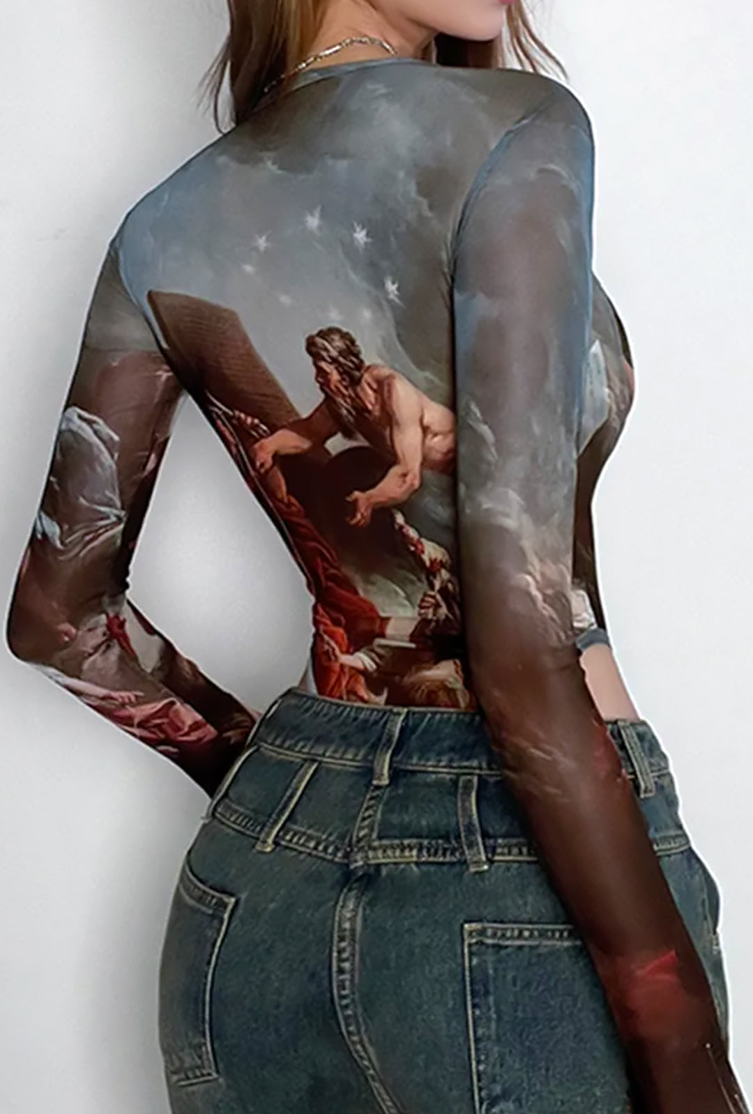 GUEVARA - RENAISSANCE PRINT BODYSUIT TOP