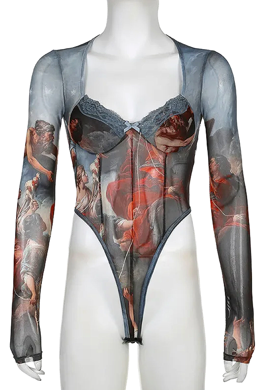 GUEVARA - RENAISSANCE PRINT BODYSUIT TOP