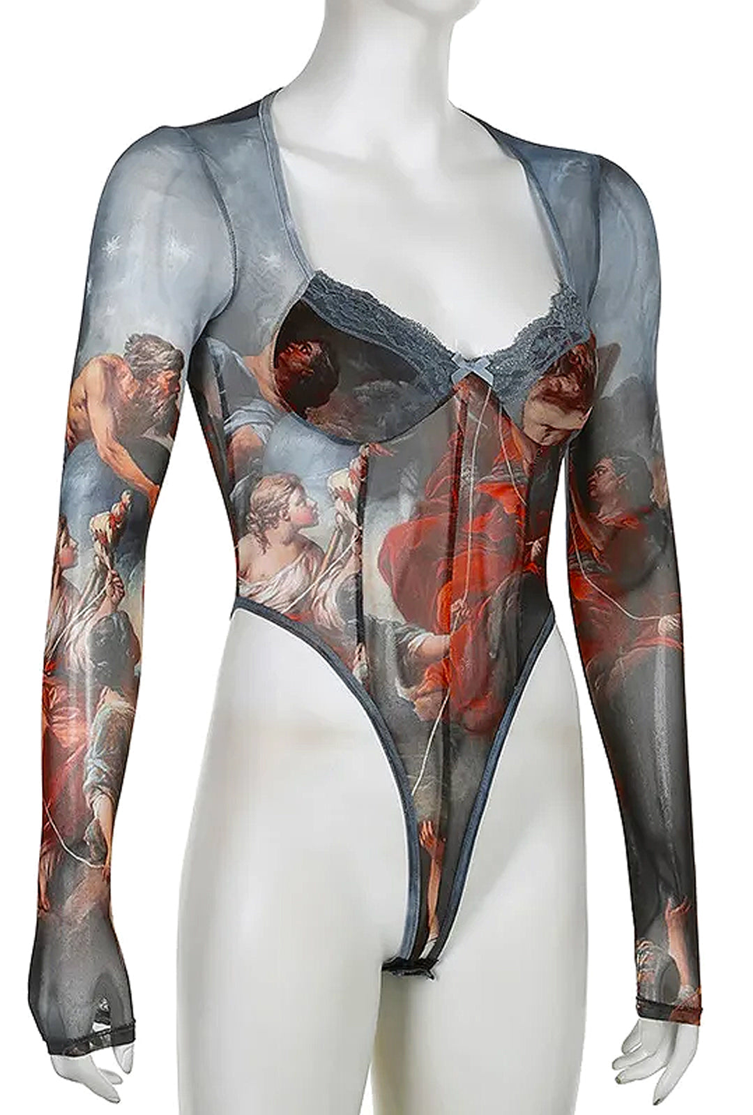 GUEVARA - RENAISSANCE PRINT BODYSUIT TOP