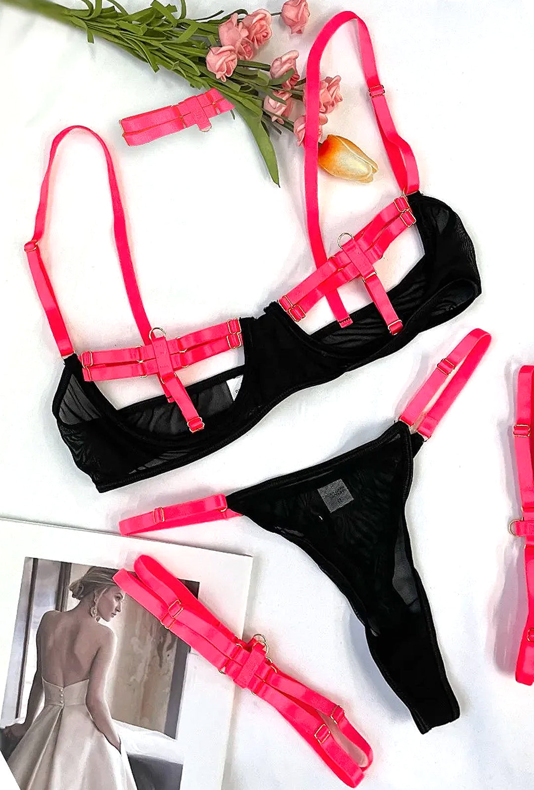 ISABELLA - HARNESS STYLE BI-COLORED LINGERIE