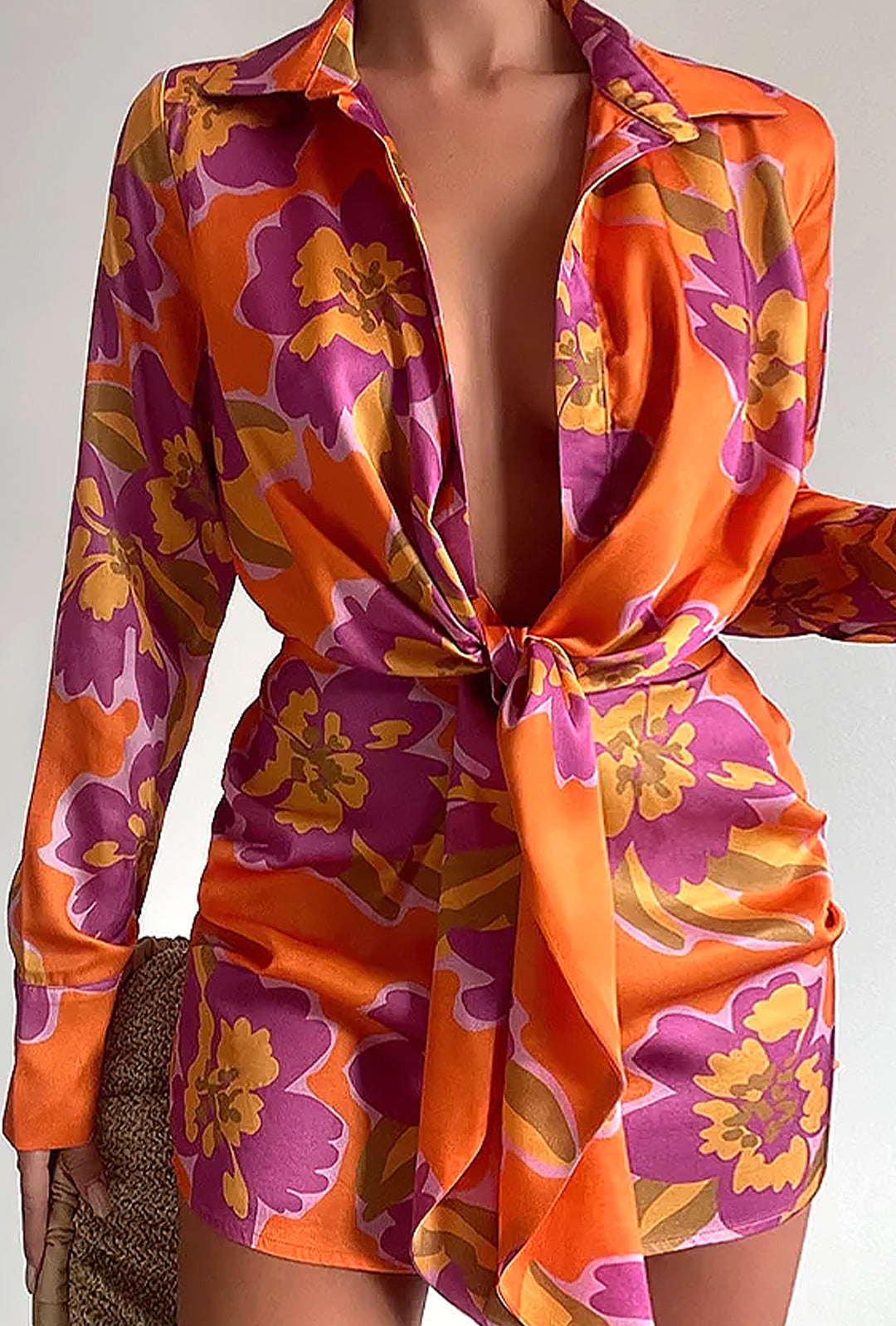 JULI - ABITO DRAPPEGGIATO CON STAMPA FLOREALE