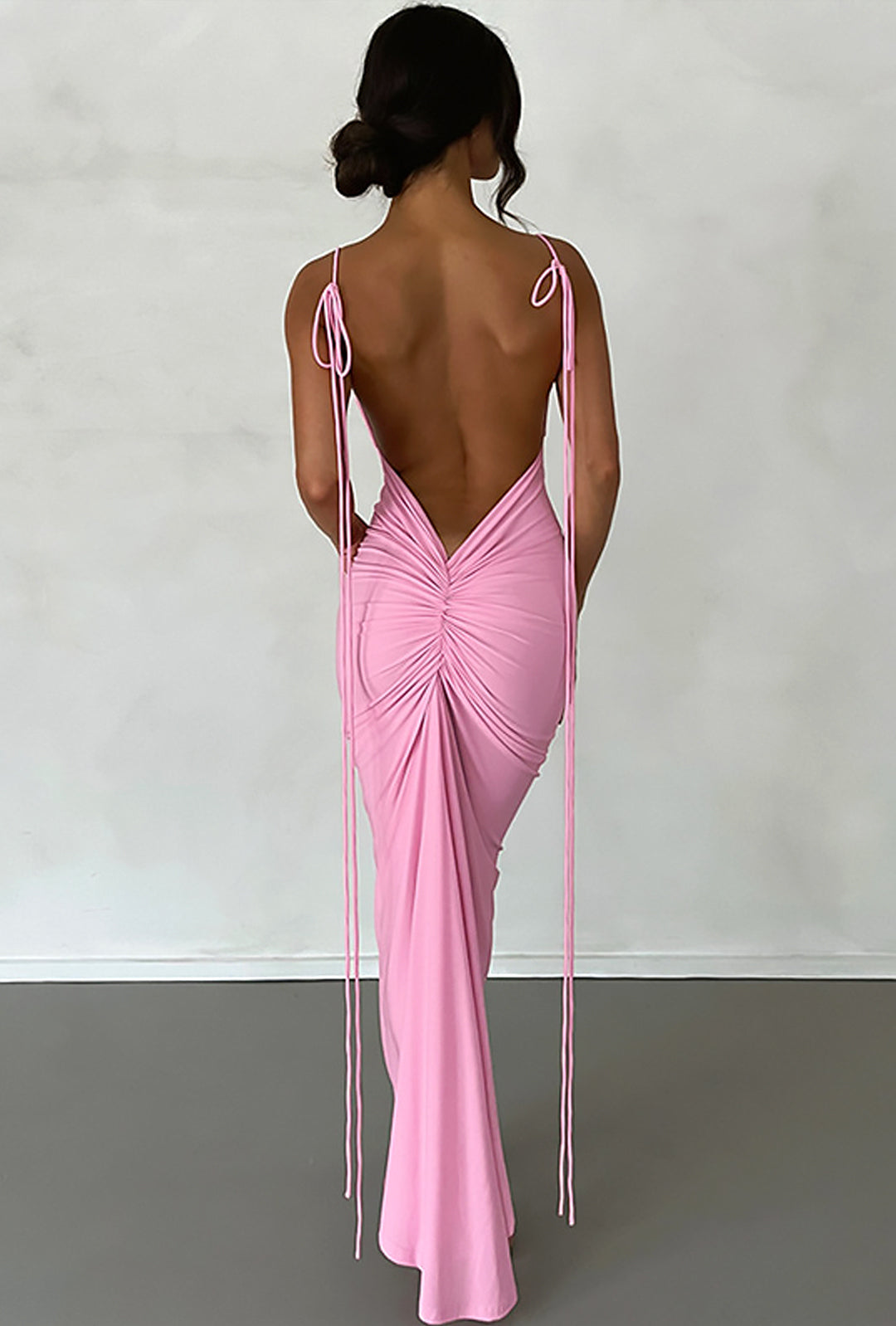 drape back maxi dress boohoo Women's Drape Back Satin Maxi Dress in Mint