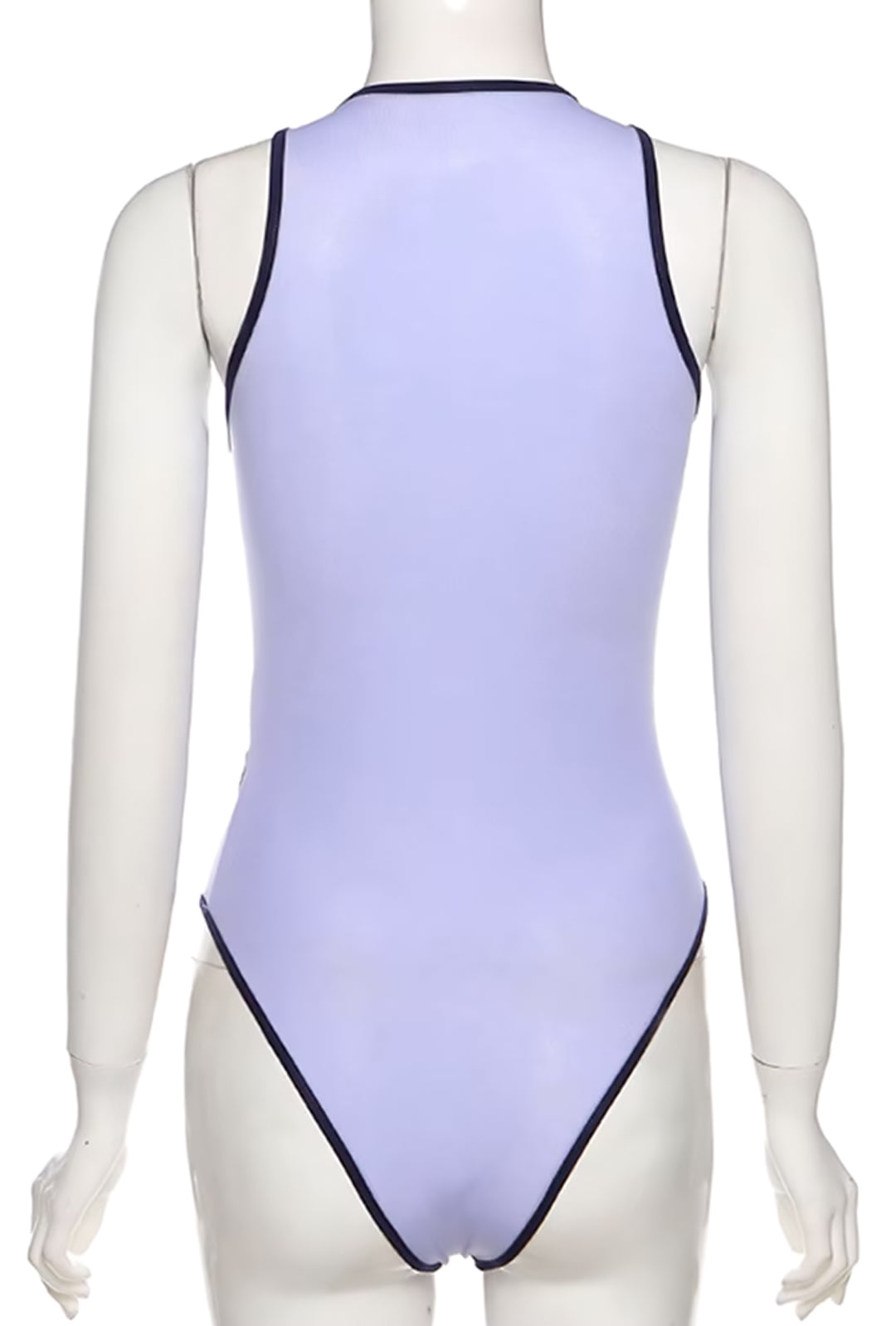 LONDON - SHEER ASYM CONTRAST BODYSUIT TOP
