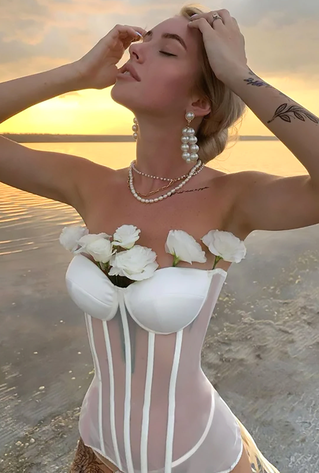 MAEGAN - SHEER BUSTIER CORSET TOP