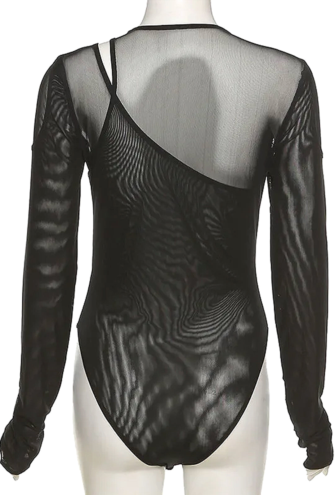 MAGALI - SHEER ASYM BODYSUIT TOP