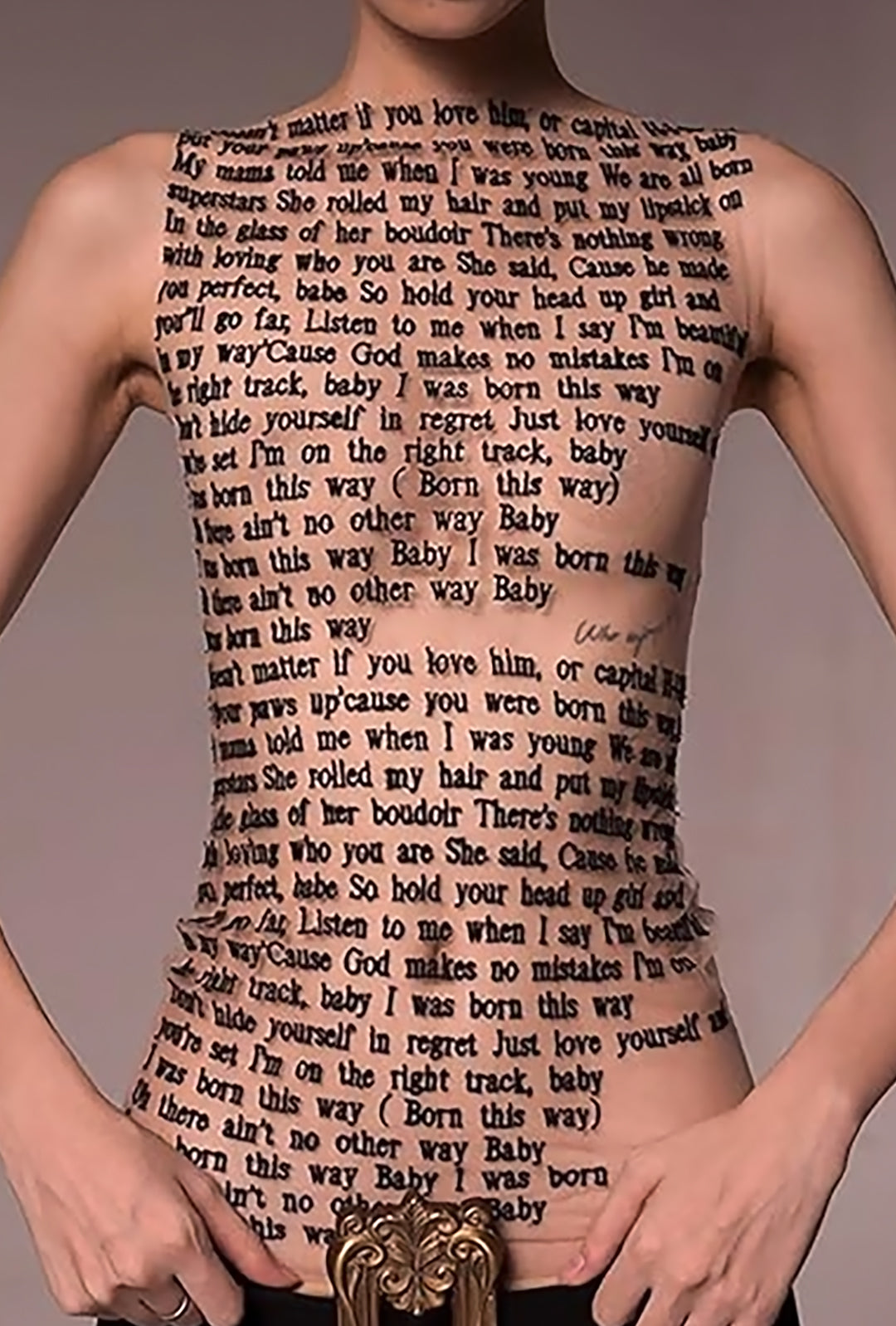 MAILIN - LADY GAGA LYRIC PRINTED TOP