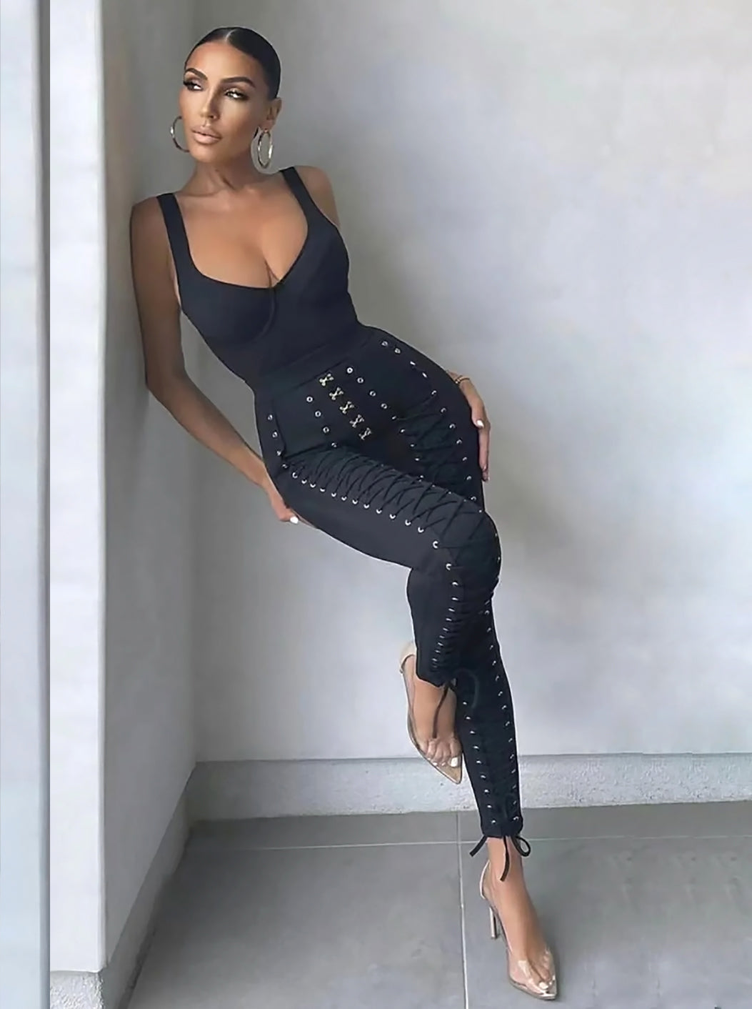 MARINE - SHEER CORSET LEGGINGS