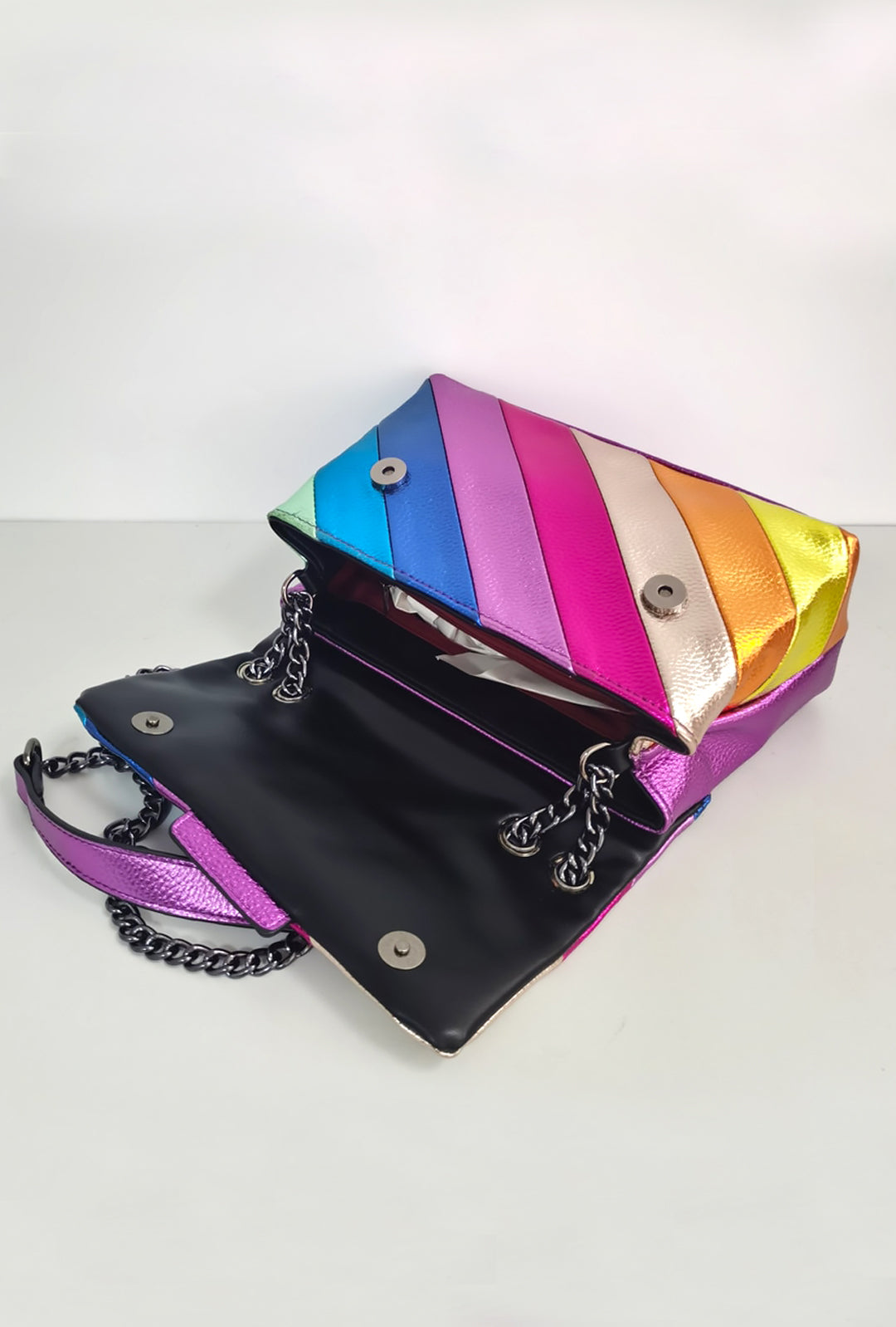 SHAYAN - STRIPE METALLIC SHOULDER BAG