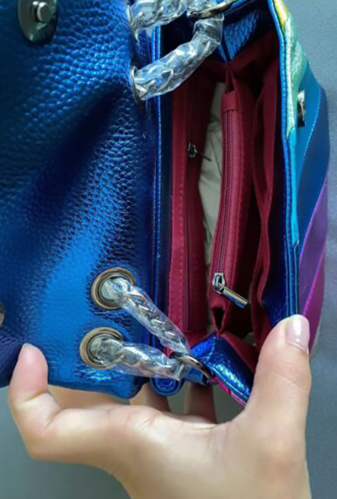 SHAYAN - STRIPE METALLIC SHOULDER BAG