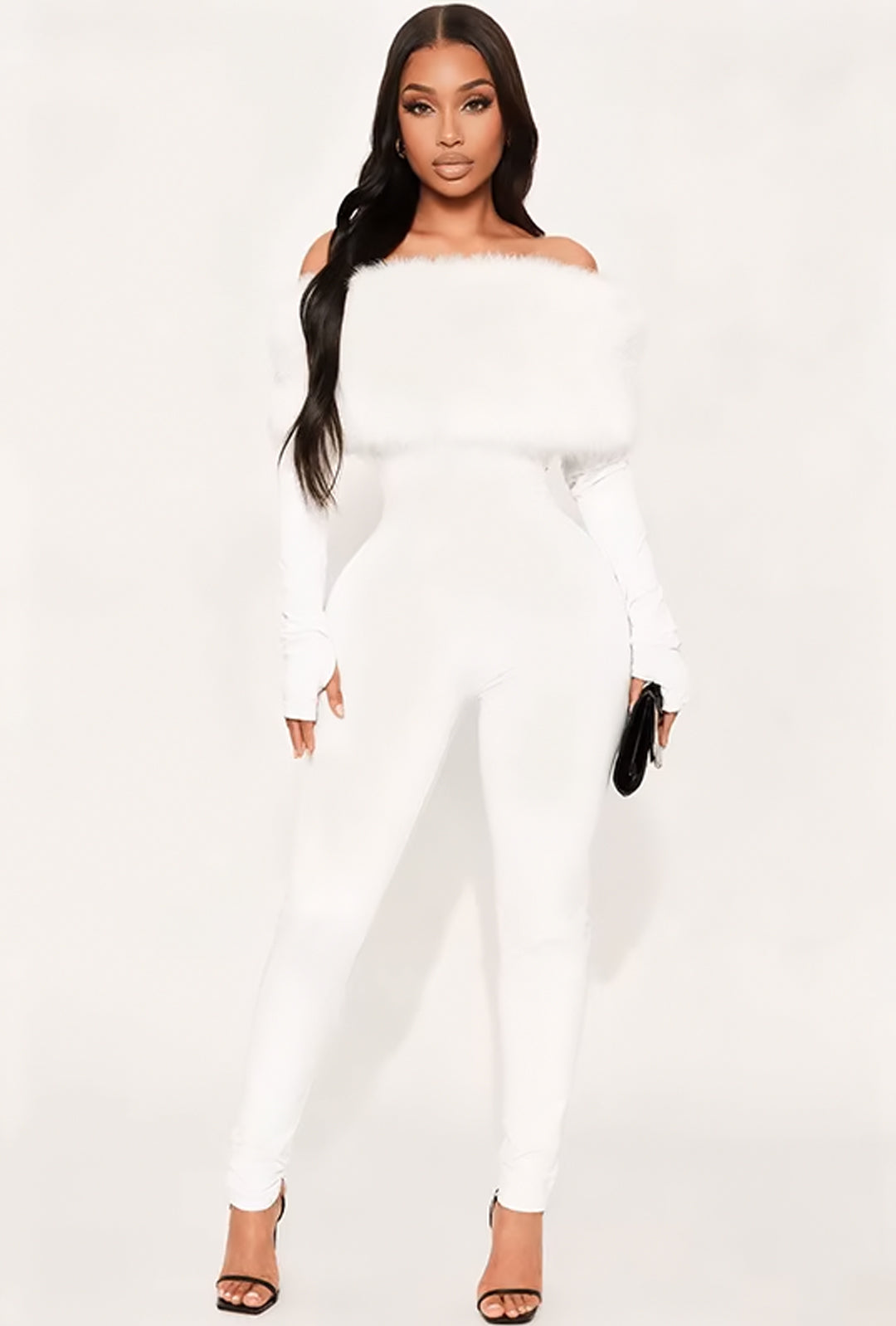 SHEENA - FUR BAN NO SHOULDER BODYSUIT