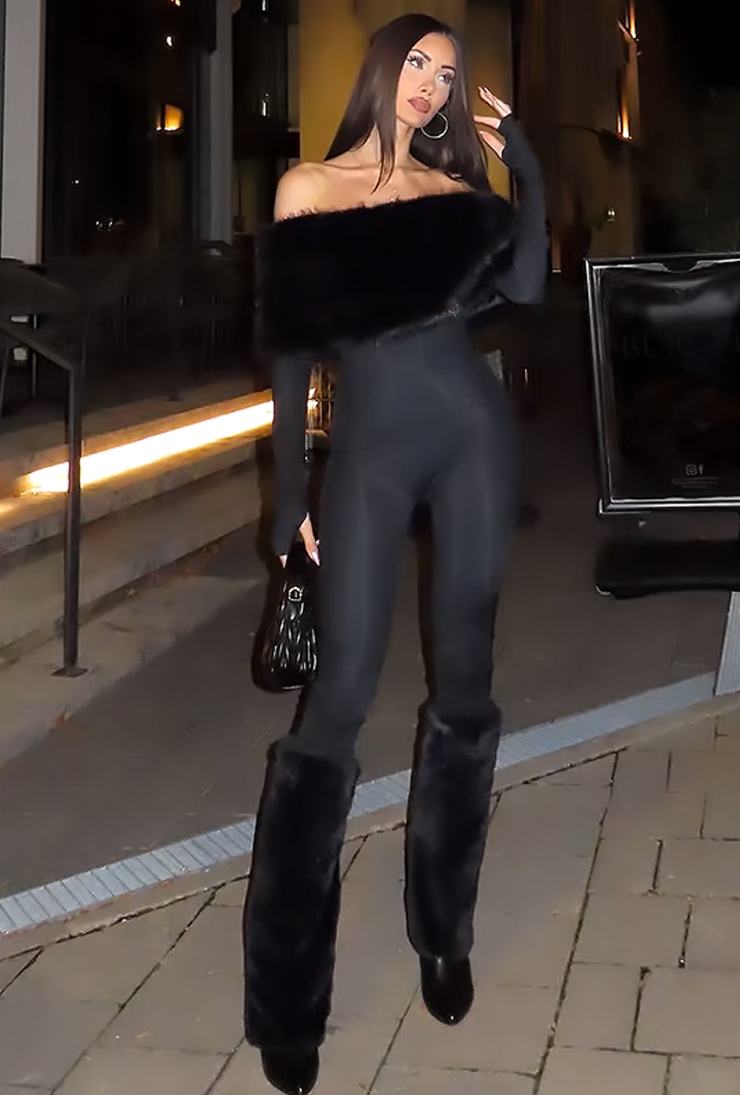 SHEENA - FUR BAN NO SHOULDER BODYSUIT