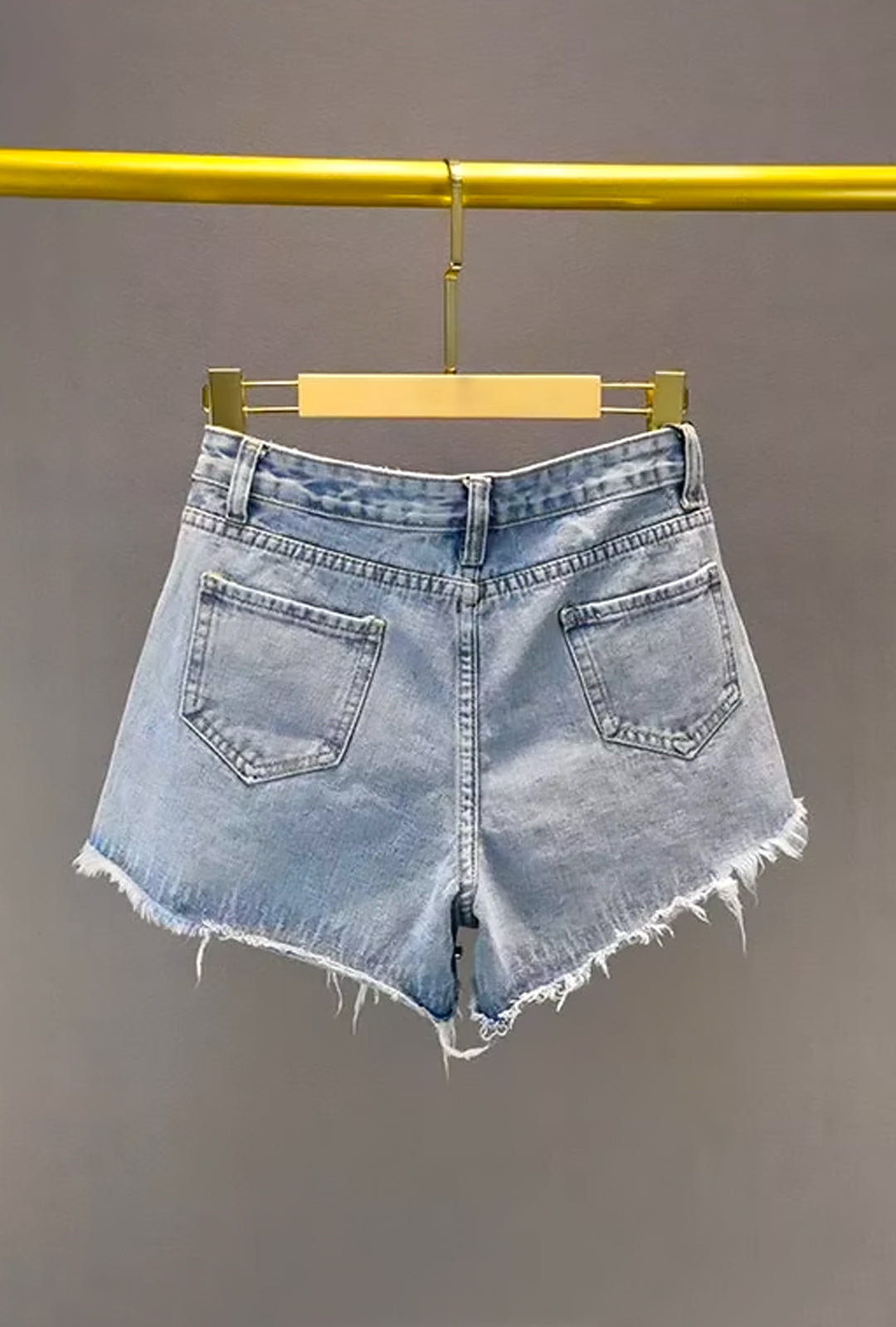 STACEY - CRUSTED RHINESTONE DENIM SHORTS