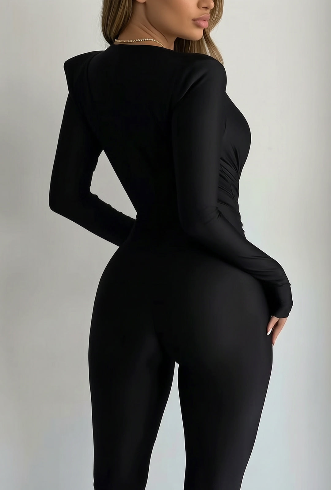 SUSSI - SLEEK SATEEN DRAPE BODYSUIT