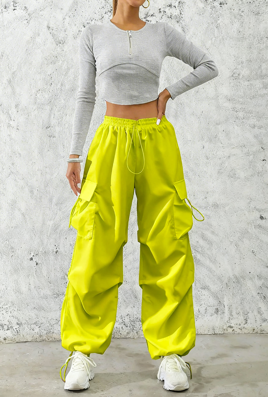 YAZZY - BAGGY CARGO PARACHUTE PANTS