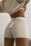 abby - rib lounge shorts one size / white