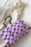 abeje - weave clutch bag l 10 1/2"  x  h 6 1/2" / lavender