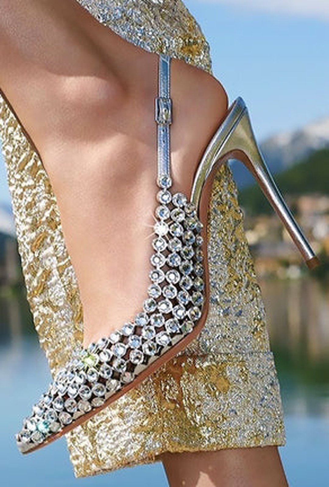 addison - rhinestone sling back heels