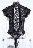 ahyoka - ribbon lace back bodysuit