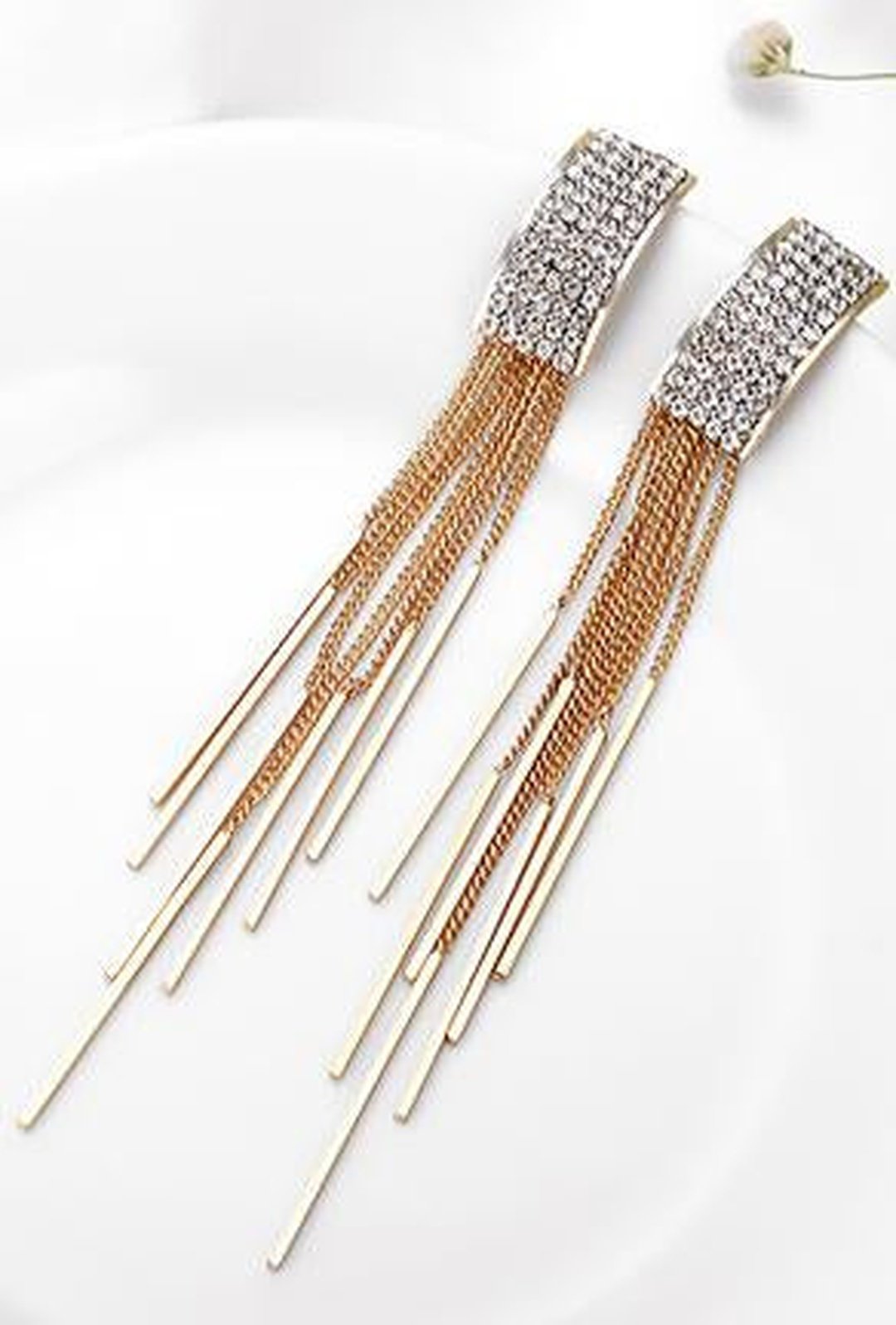 alissa - pave stud drop earring one size / gold