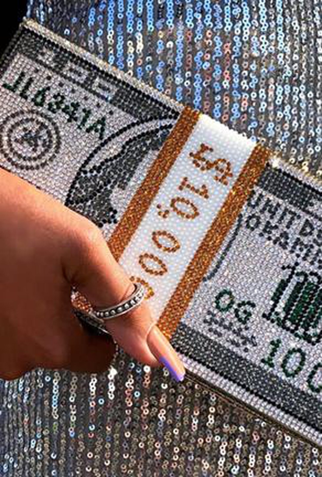 amrkca - sparkling beads money bag