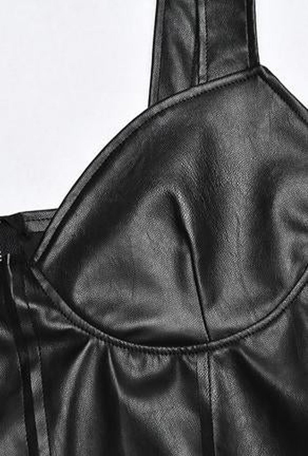 ayla - leatherette tuxedo top