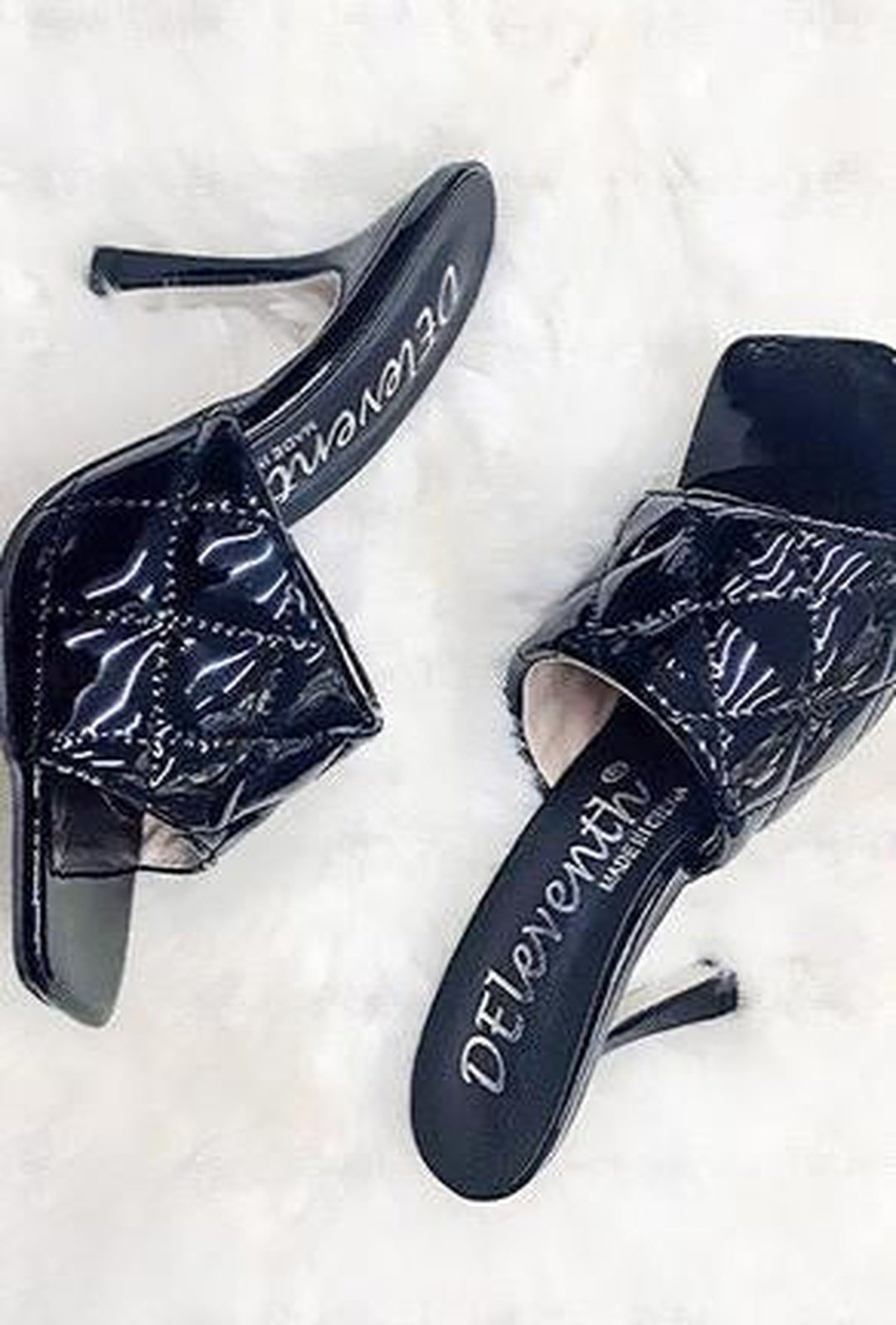 bea - quilted patent sandals