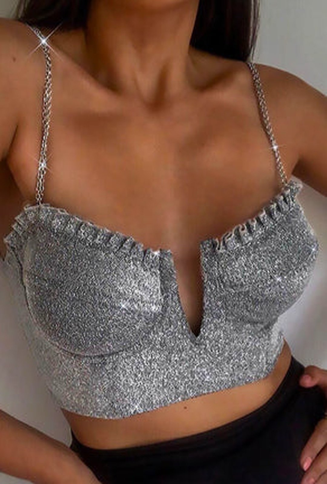 BEV - TOP BUSTIER CROP LUREX