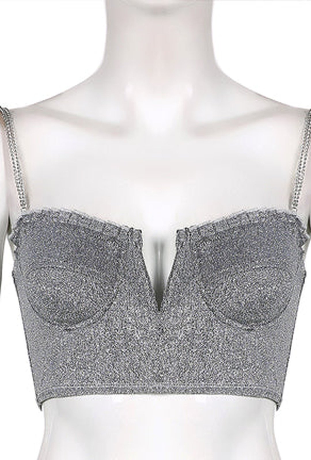 BEV - TOP BUSTIER CROP LUREX