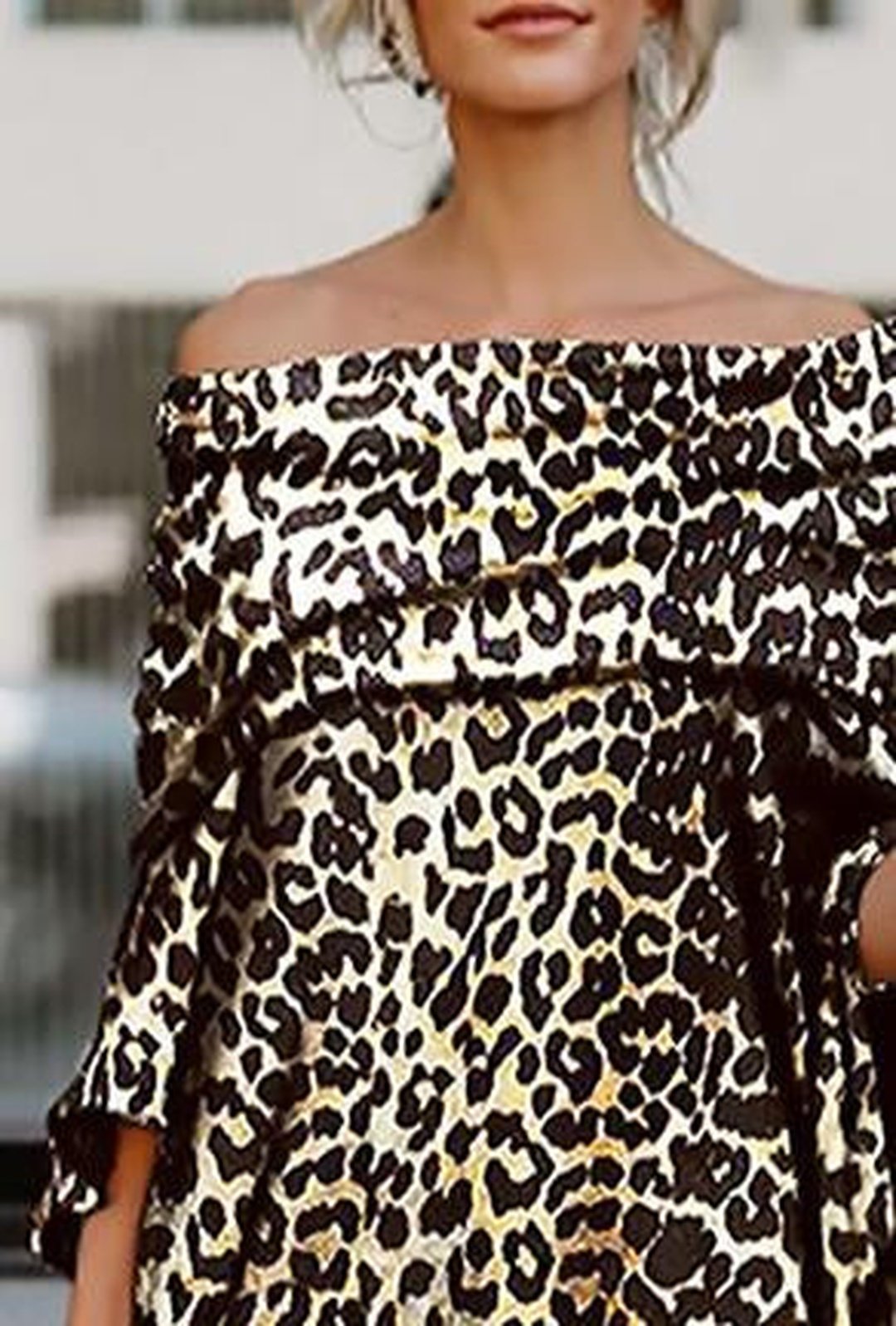 BRIANNA - TOP PONCHO IN LEOPARDO