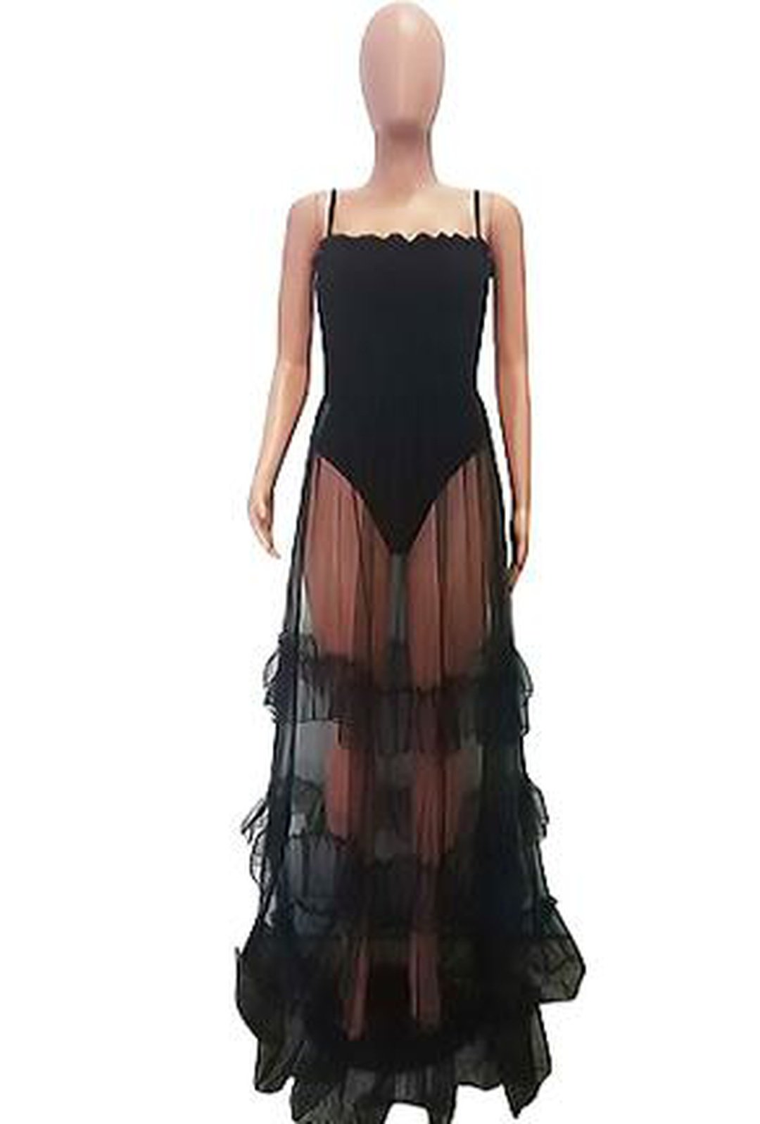 DEEJA - VESTIDO MAXI DIRNDL TRANSPARENTE