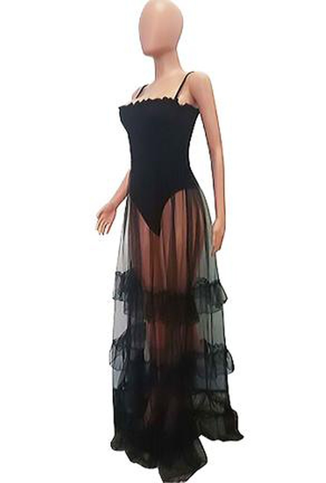 DEEJA - VESTIDO MAXI DIRNDL TRANSPARENTE