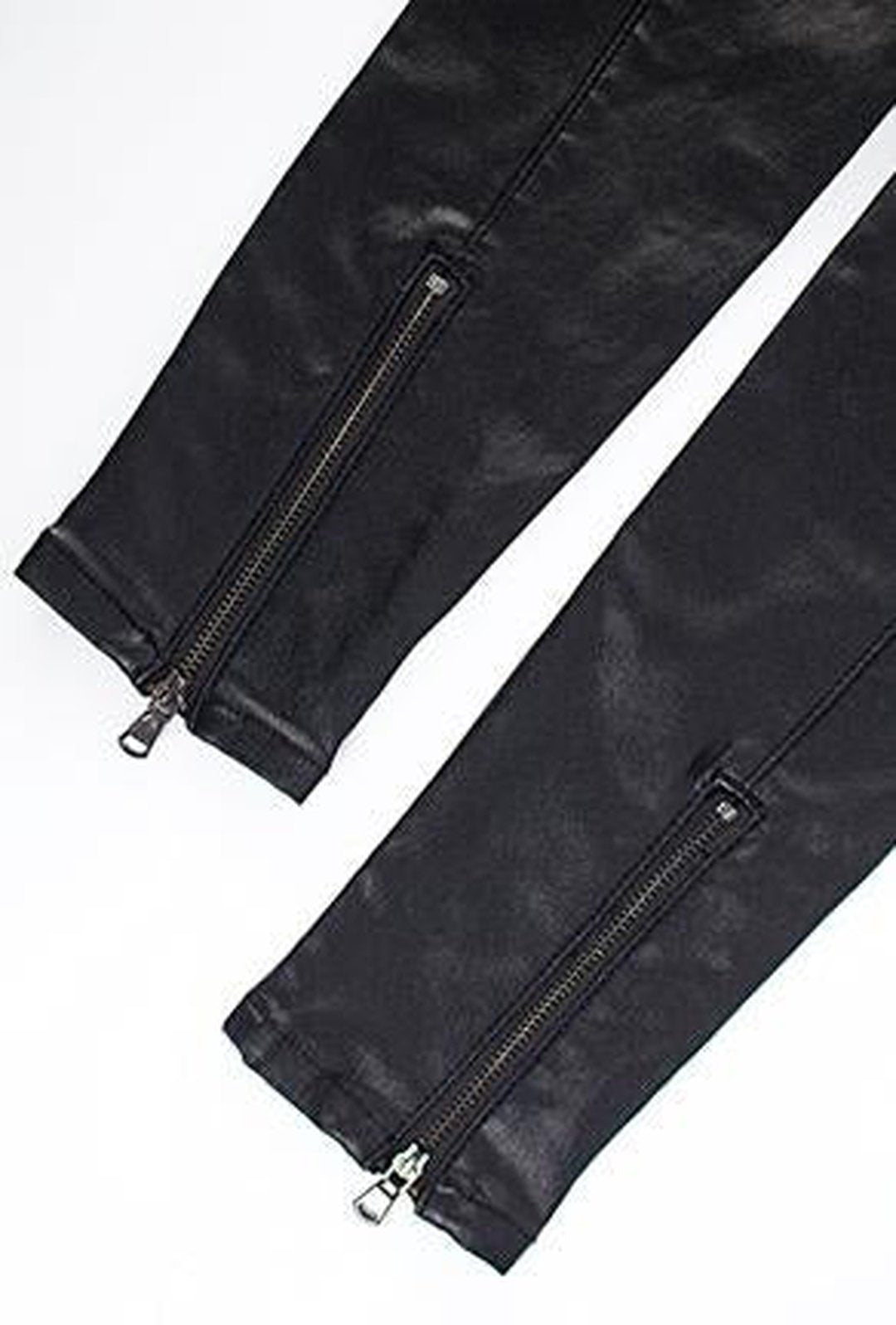 JANEEN - ZIPPER LEATHERETTE LEGGINGS
