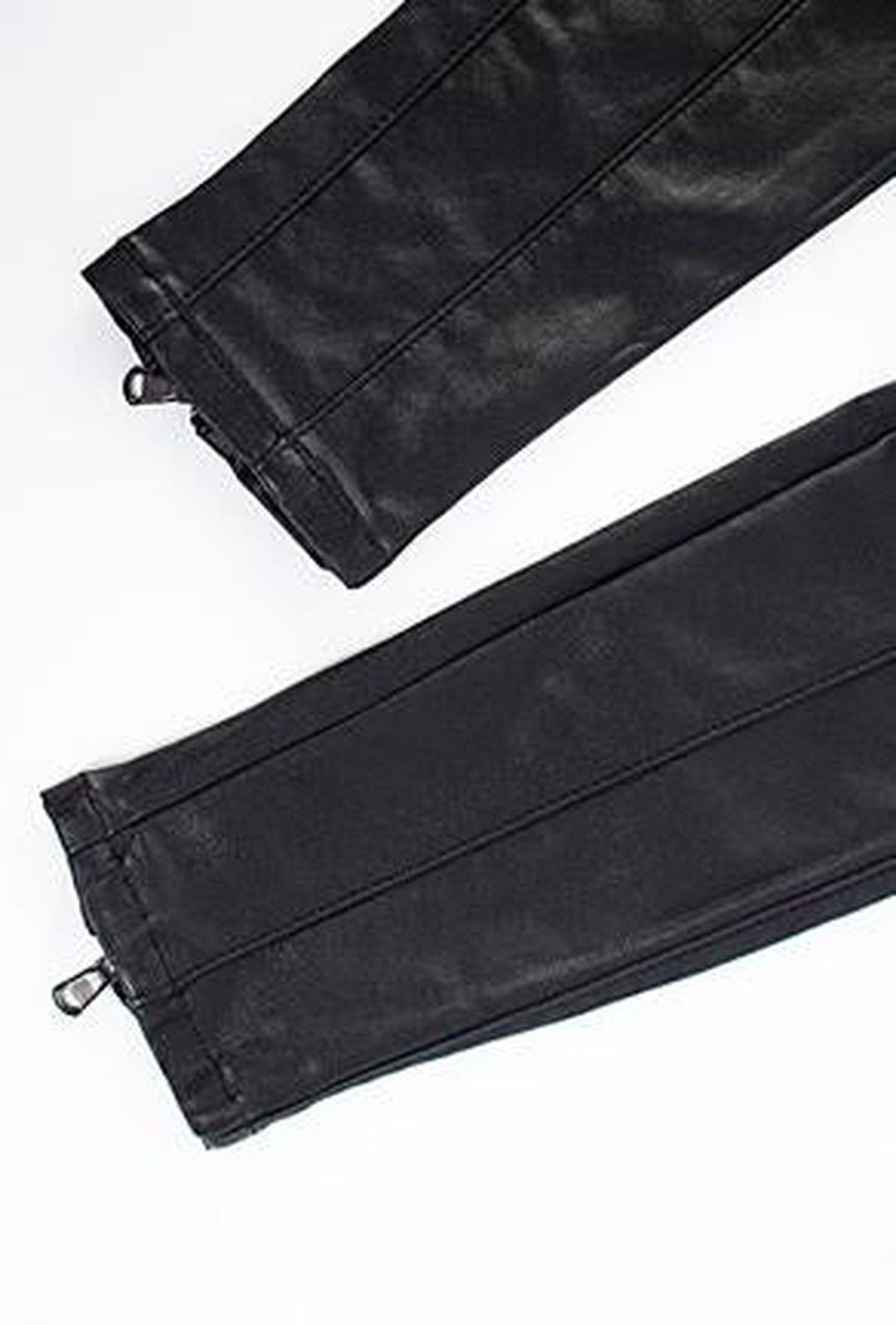 JANEEN - ZIPPER LEATHERETTE LEGGINGS