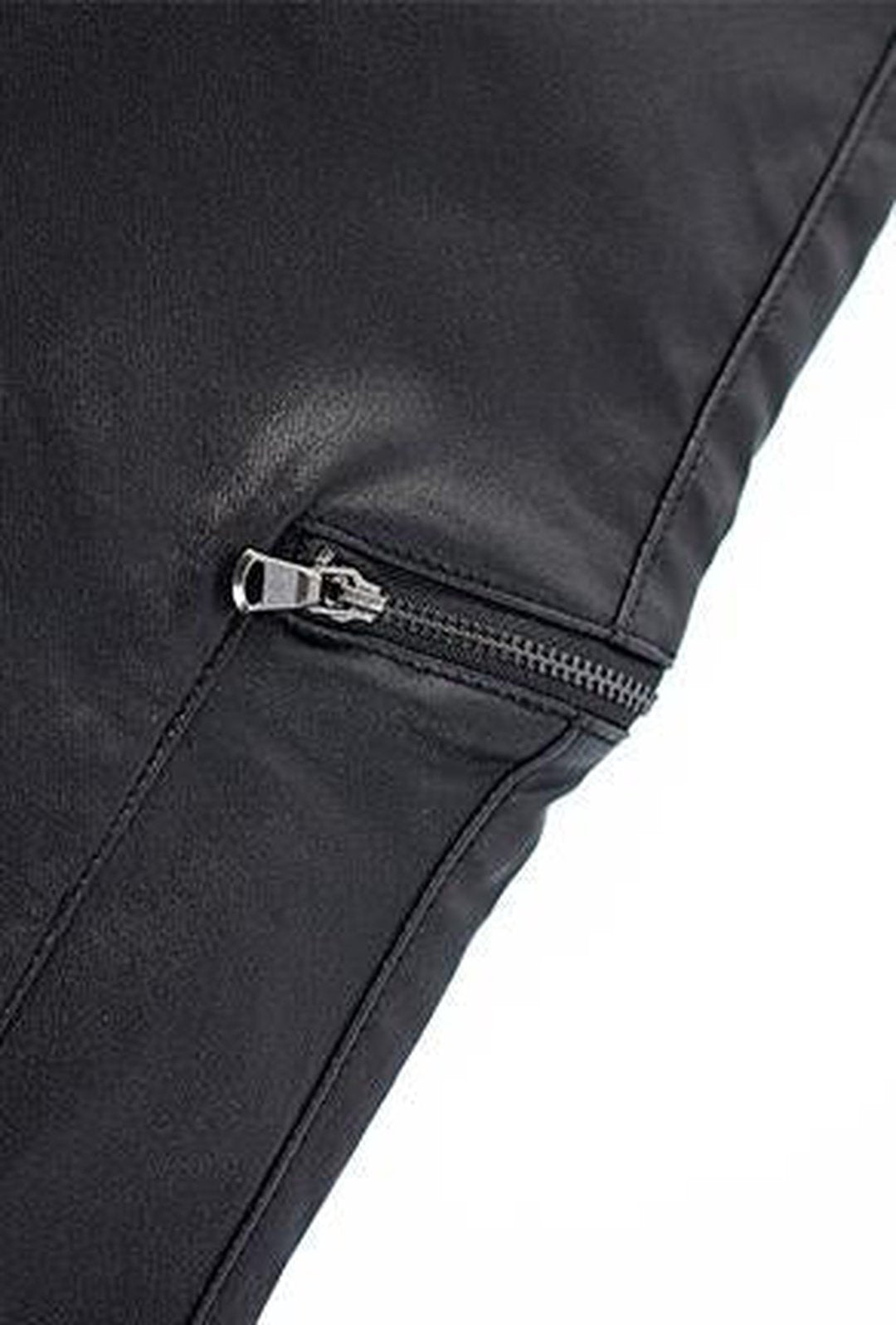 JANEEN - ZIPPER LEATHERETTE LEGGINGS